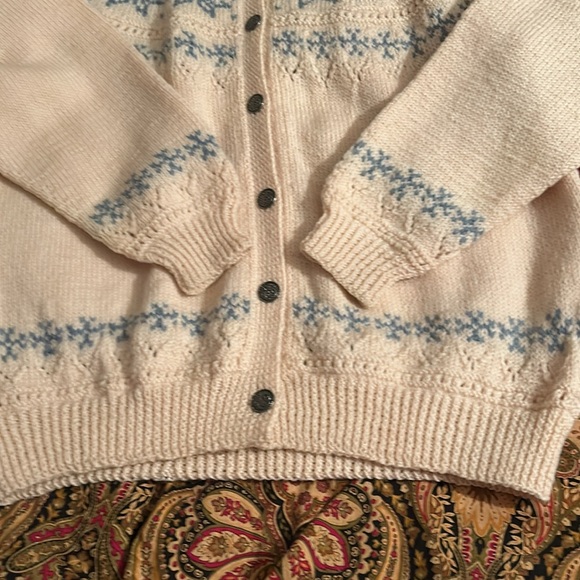 Dale of Norway Vintage Wool Nordic Faire Isle Button Down Cardigan Size Medium - Picture 6 of 6